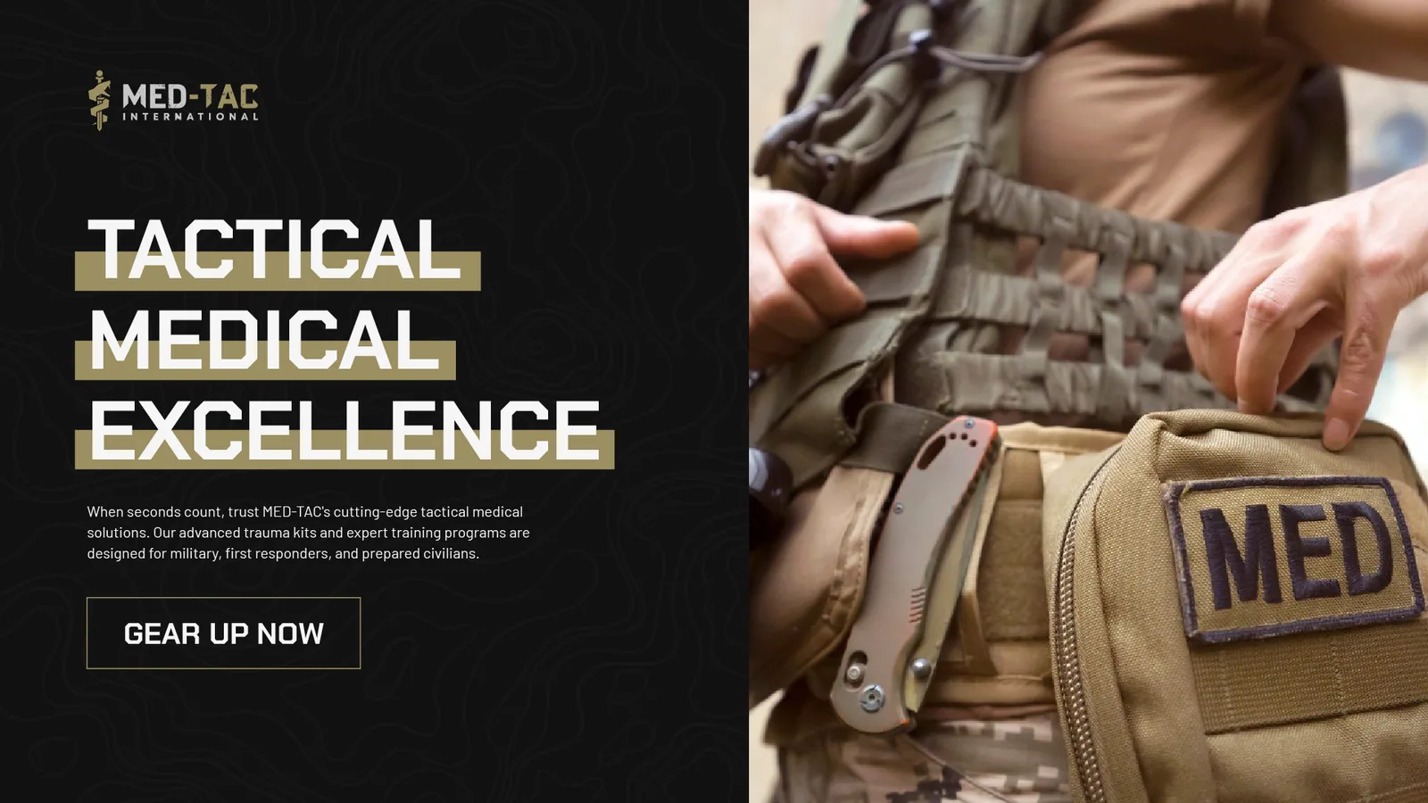 MED-TAC International widescreen social campaign graphic.